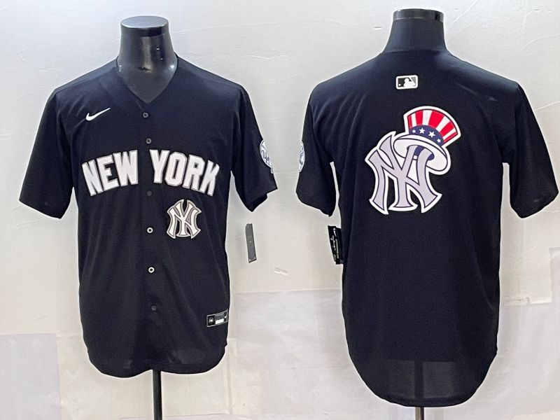 Men 2025 New York Yankees Blank Black Nike MLB Jersey style 0020->new york yankees->MLB Jersey